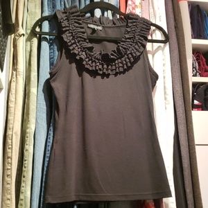 ⚡4-for-$20 Sale! Black Ruffle Tank/Blouse